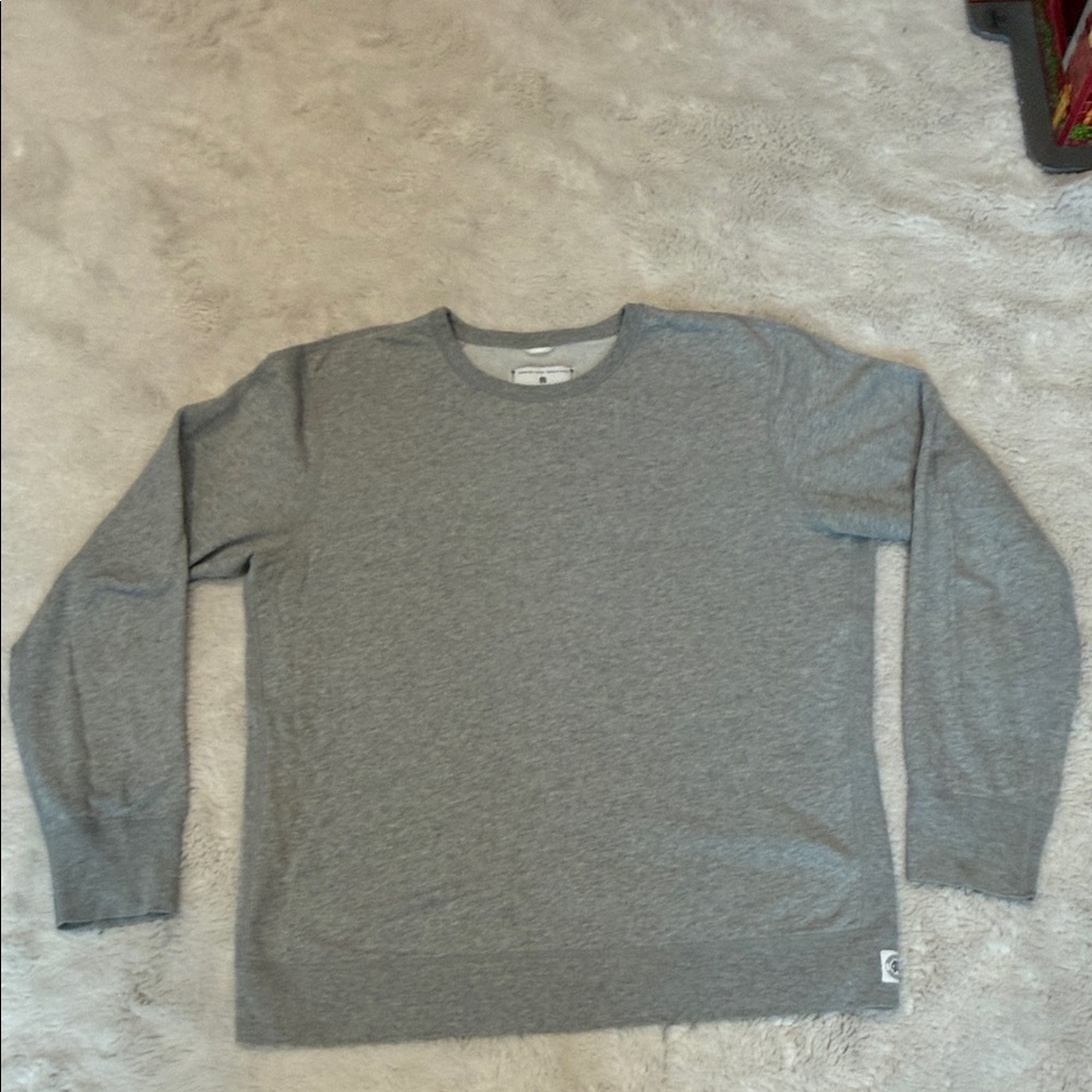 Reigning Champ Grey Crew Neck Men's Sweater Large